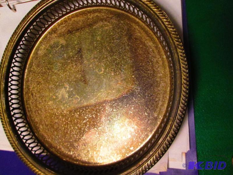 lot 63 image: silver plated decorative platter...