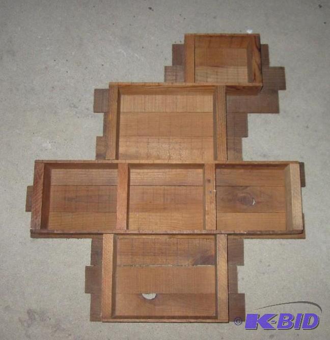 lot 87 image: wooden box shelf...