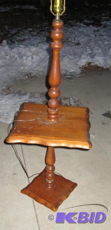 lot 92 image: wooden lamp stand...