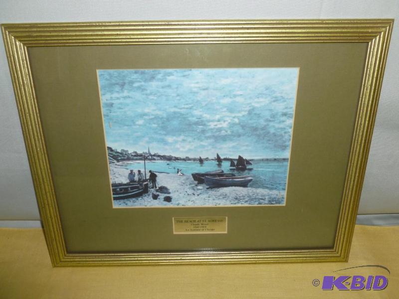 lot 101 image: Nice Claude Monet " The Beach At St. Adr...