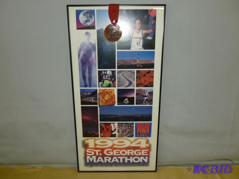 lot 103 image: Collectible 1994 St. George Marathon metal fr...