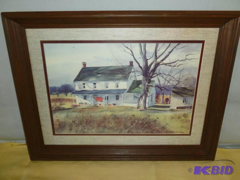 lot 104 image: Runulph&nbspBye - Country House Scene wood f...