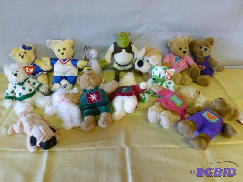 lot 122 image: Large lot of collectible stuffed toys that in...