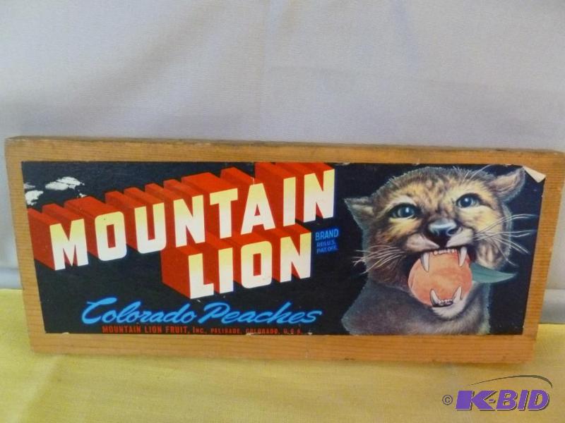 lot 26 image: Vintage Mountain Lion - Colorado Peaches wood...