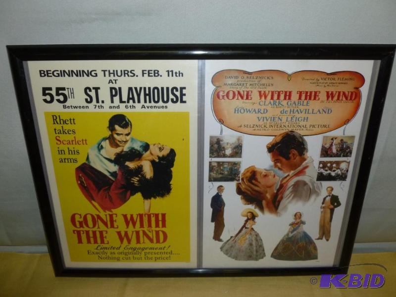 lot 35 image: Collectible Gone With The Wind framed movie p...