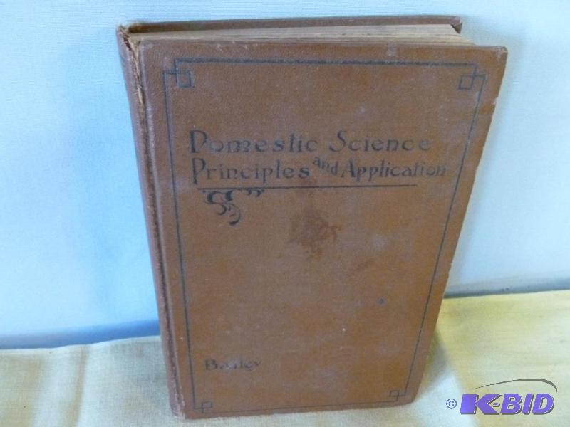 lot 64 image: Antique Book - Domestic Science Principles An...