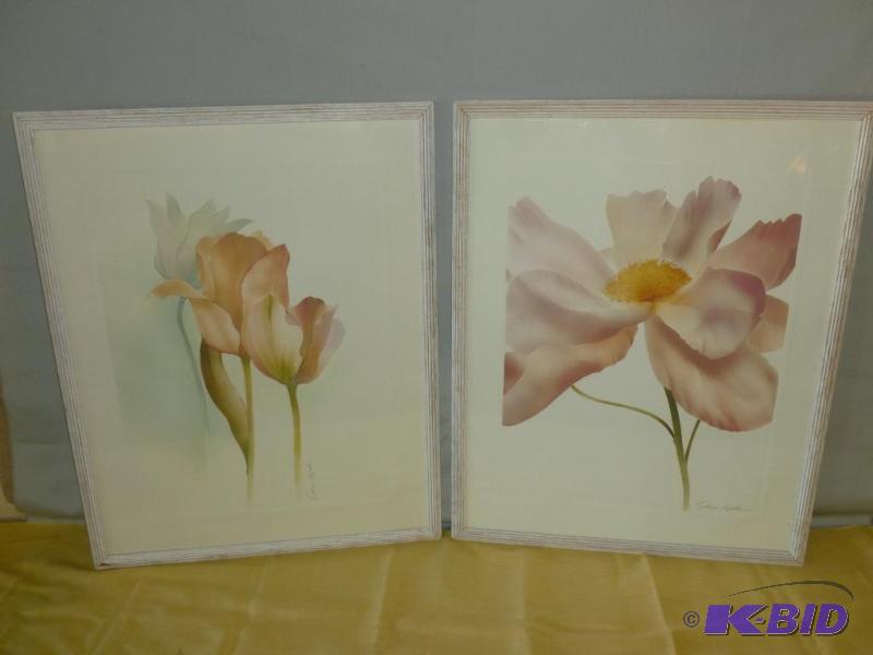 lot 83 image: Lot of two large decorative wood framed pictu...