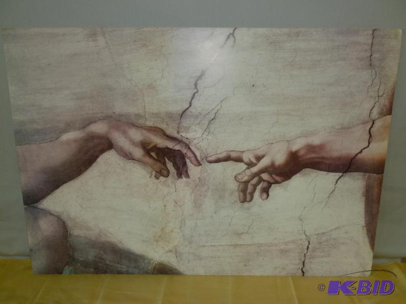 lot 97 image: Large decorative picture that measures 33 14...