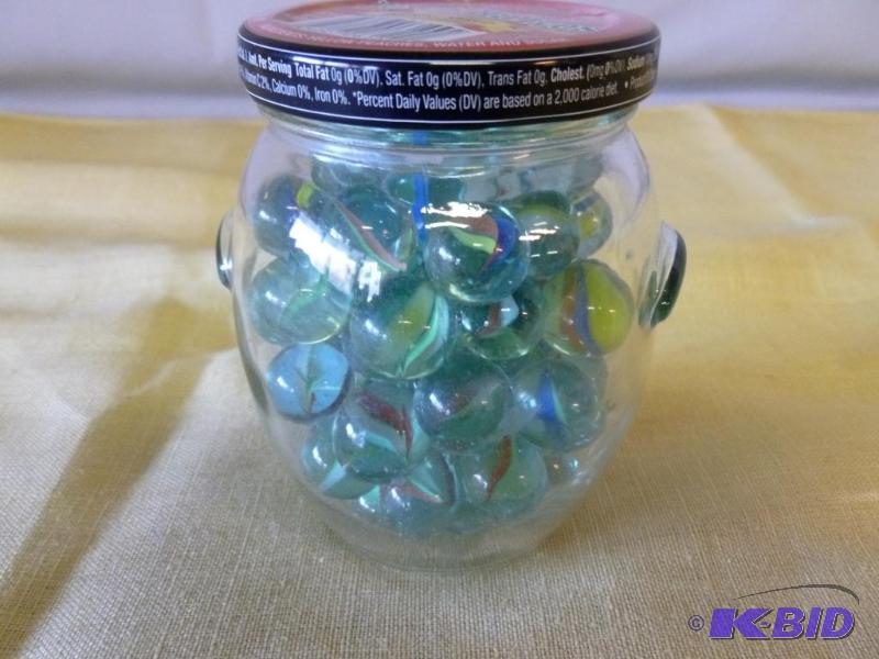 lot 99 image: Jar of Cats Eye marbles, includes some shoot...