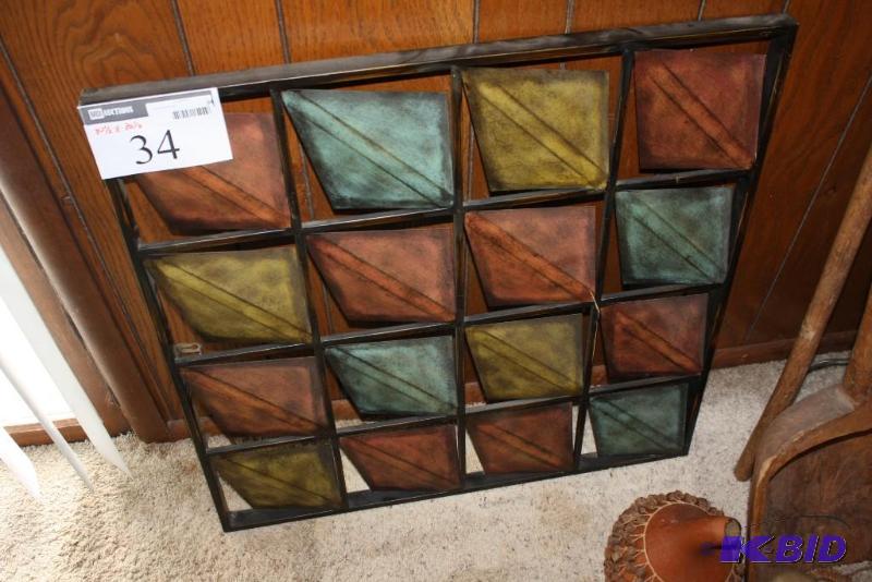 Colored Glass & Metal Decorative Window Hanging