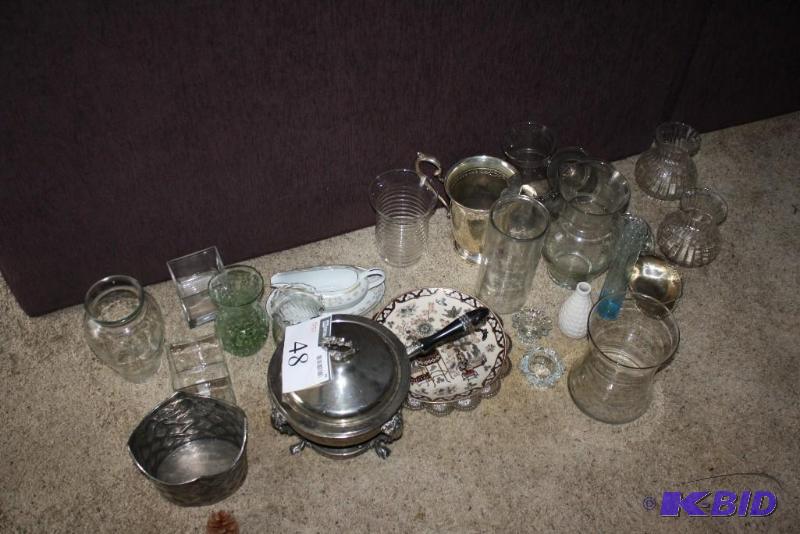 Miscellaneous Vintage Glasswear, Metal, & Ceramic Serving Dishes