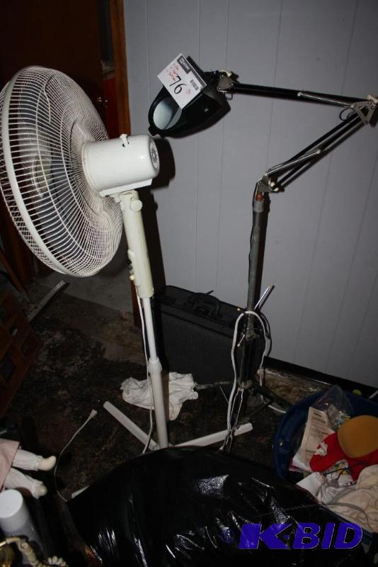 Fan, Adjustable Light, Suitcase.