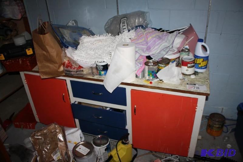 Storage Drawer wWork Top Includes Contents Except Paint.