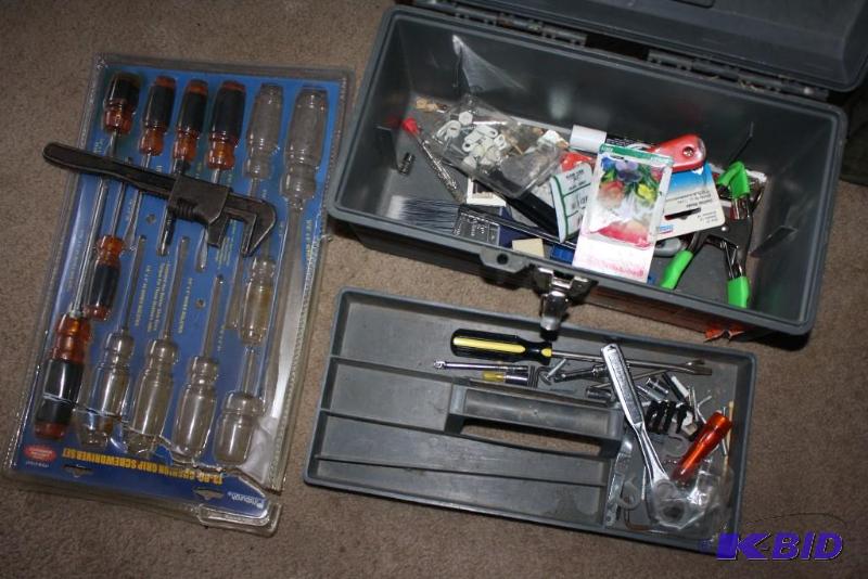 Screwdriver Set, Tool Box wTools, Wrench, And More.