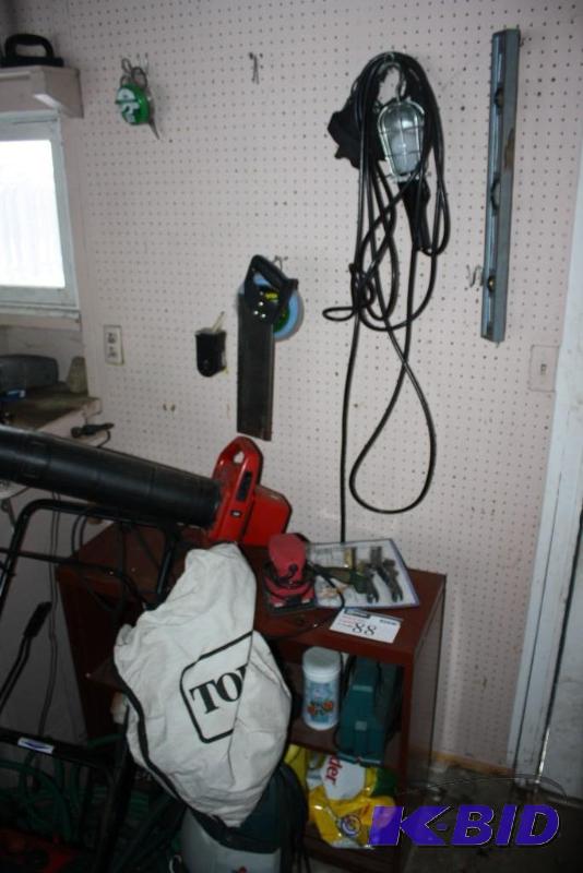 Metal Shelf Includes Contents Toro Leaf-BLower Seed And More.