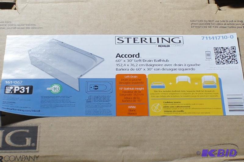 New Kohler Sterling Accord Bathtub  Left Dra...
