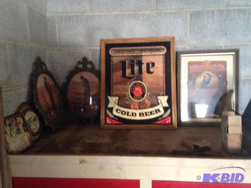 late Addition Miller Lite Mirror and Pictures