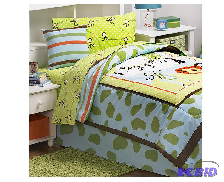 5 Piece Jungle Giraffe Twin Bed Set