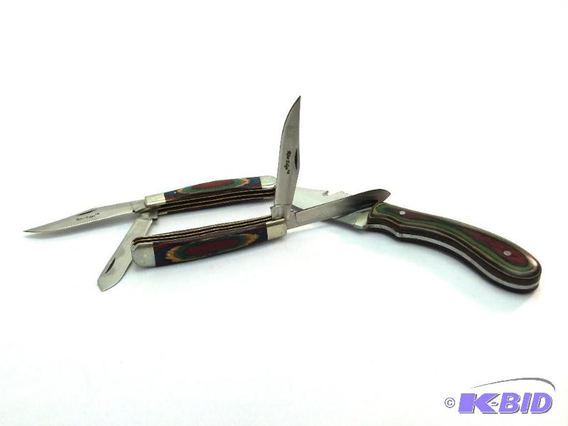 Three Knives - Two Folding Blade & 1 Fixed Blade 3 12