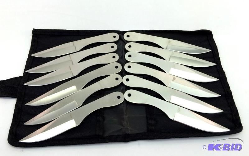 12 Throwing Knives 3 Blades, with Case