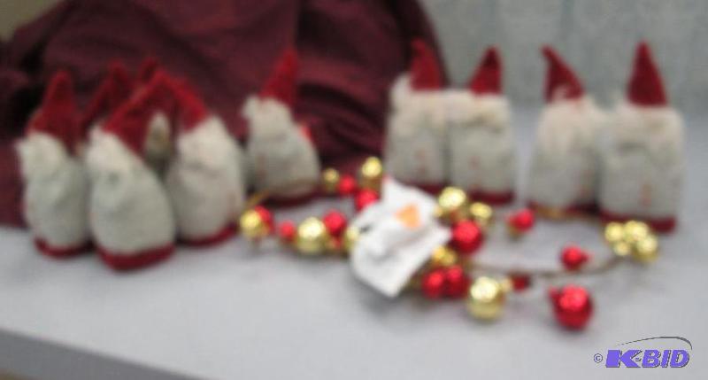 lot 17 image: Santa ornaments and ornament candle ring...