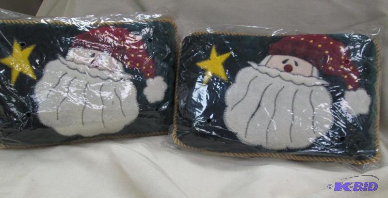 lot 18 image: Qty 2 Hanging Christmas pillow with Santa on ...