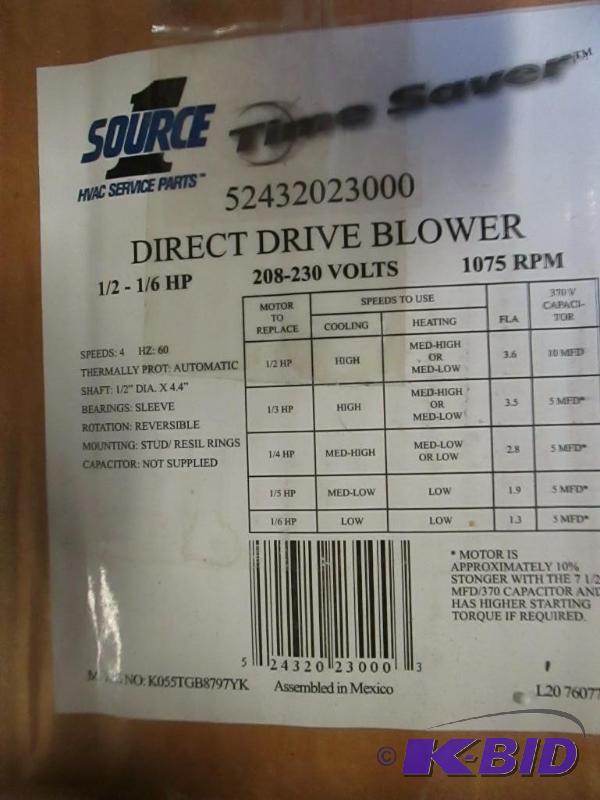 lot 28 image: Direct Drive Blower