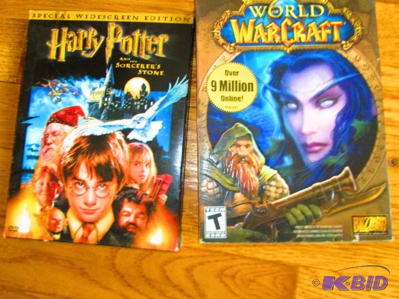 Harry Potter DVD and Warcraft game...