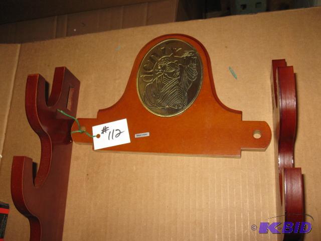 lot 112 image: wood display rack for guns, knives, swords, h...
