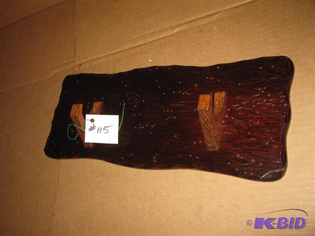 lot 115 image: wood display, 16 inch plaque style, holds one...