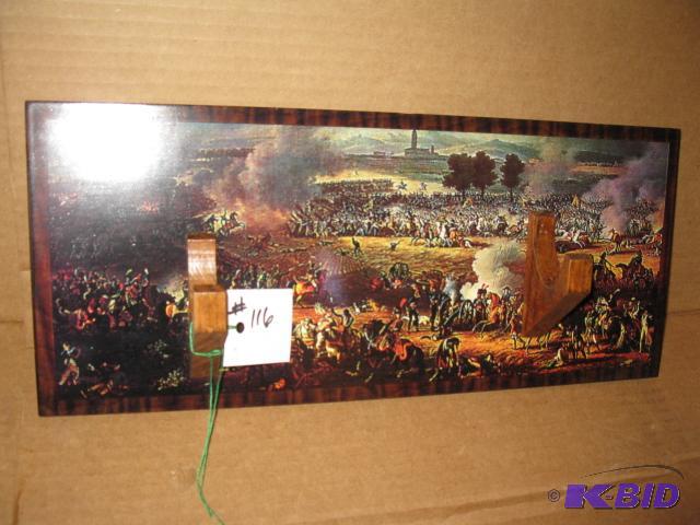 lot 116 image: wood display, 16 inch plaque style, holds one...