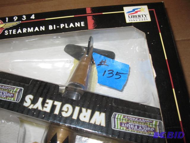 lot 135 image: Die Cast 1934 Stearman Bi-plane collectors ba...