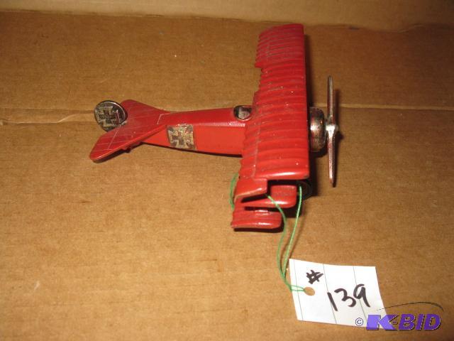 lot 139 image: Die Cast Red Baron German Plane...