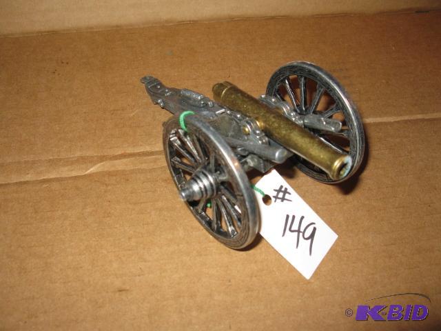 lot 149 image: Mini-cannon, metal replica, new in box, 7 inc...