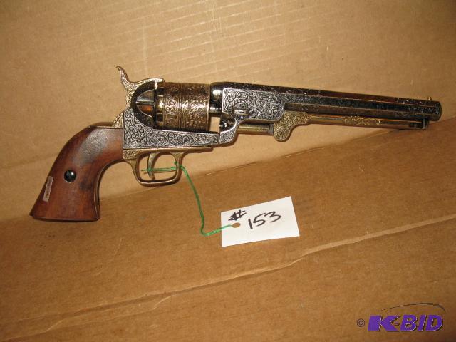 lot 153 image: Replica revolver, metal construction, engrave...