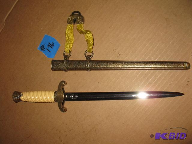 lot 176 image: Replica German knife with metal sheath and st...