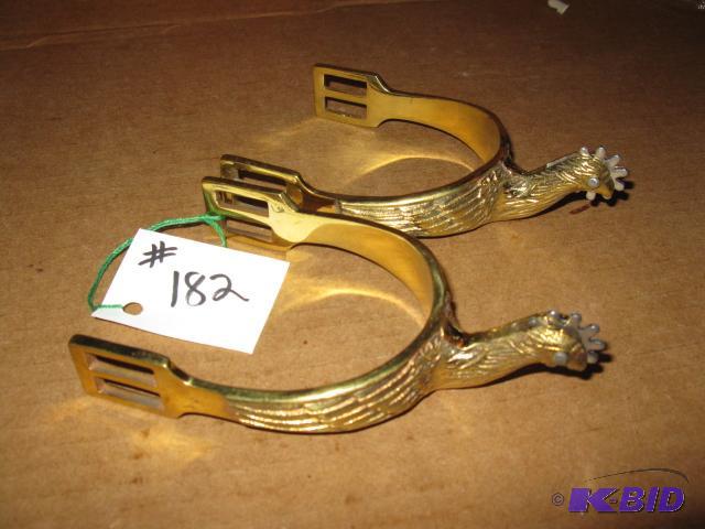 lot 182 image: Pair of metal spurs, new in package...