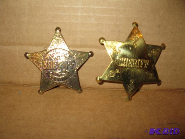 lot 185 image: 2 brass sheriff badges, Sheriff and Lincoln C...