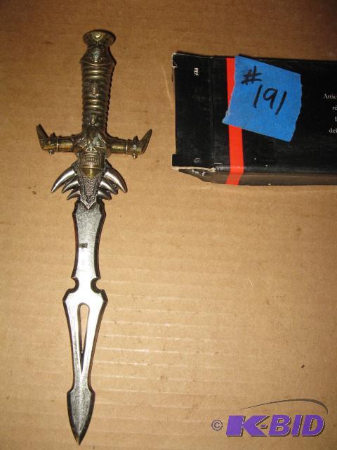lot 191 image: knife replica, 10 inch, new in box...