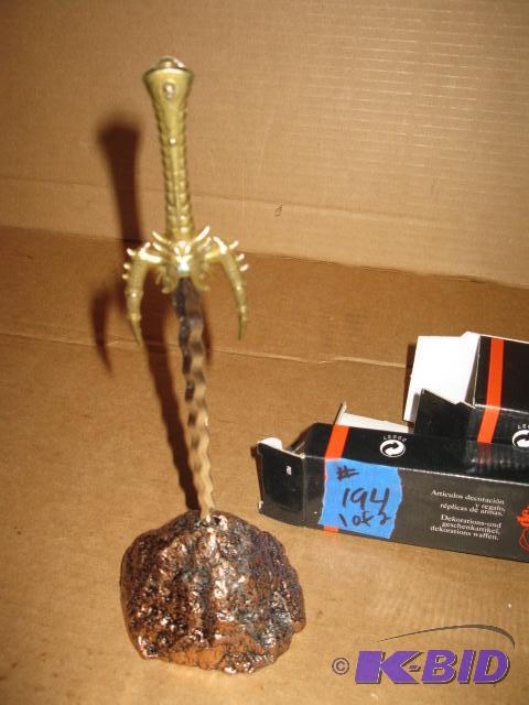 lot 194 image: Replica Mini sword letter opener with stone b...