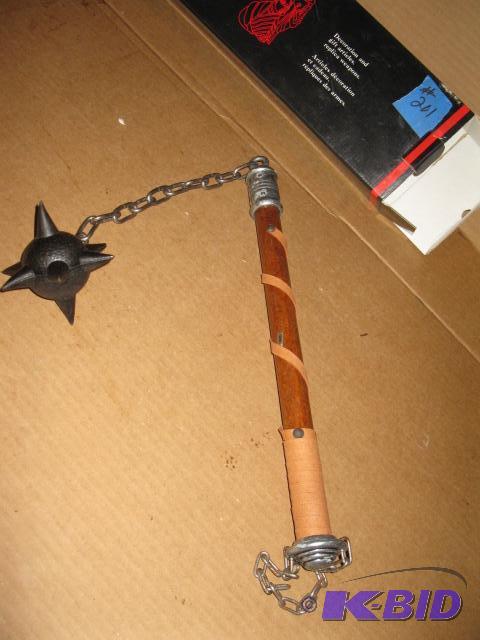 lot 201 image: replica double battle mace, 21 inches, new in...