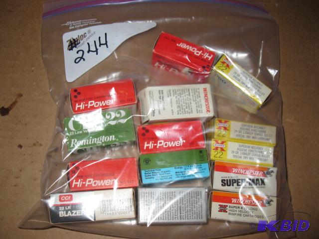 lot 244 image: Approx 700 rounds of .22 ammo...