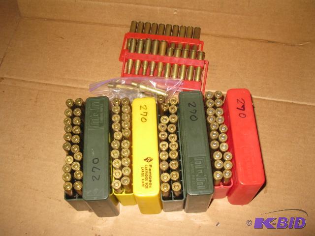 lot 247 image: .270 ammo, approx 100 rounds...