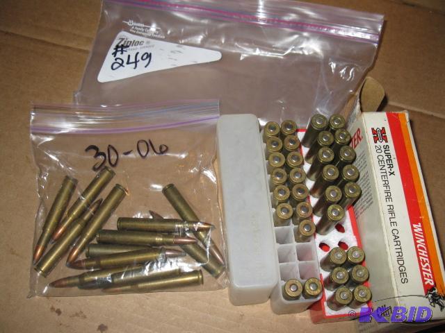 lot 249 image: Approx 20 rounds of 30-06 and some other odd ...