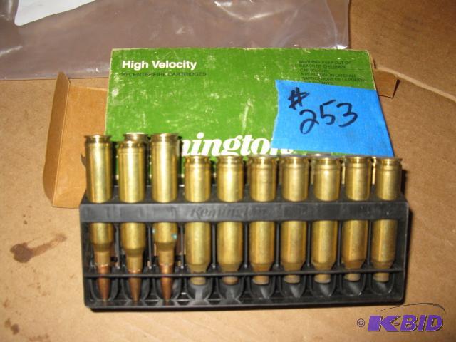 lot 253 image: Approx 5 rounds of 7mm and extra spent brass...