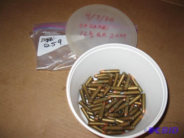 lot 259 image: Approx 60 rounds of .30 carbine...