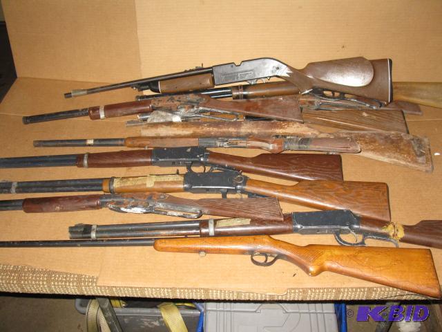 lot 266 image: 11 BB guns, air rifles for parts, varying con...
