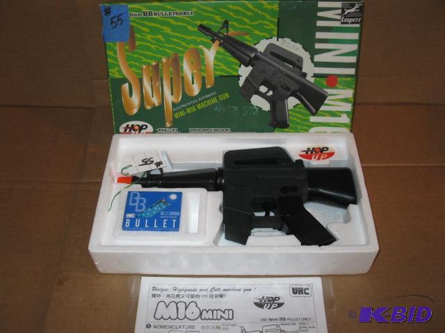 lot 55 image: Mini M16 electronic full automatic 6mm bb gun...