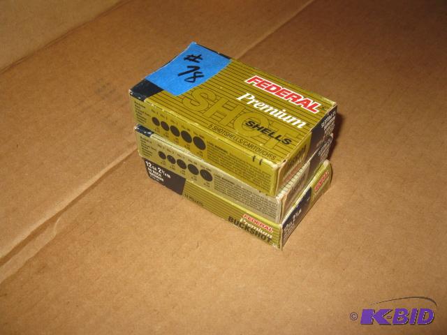 lot 78 image: 3 boxes Federal Premium buckshot, 2-34...