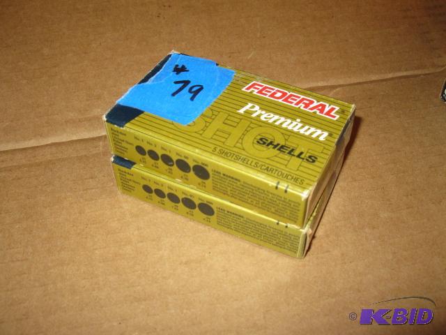 lot 79 image: 2 boxes Federal Premium buckshot, 2-34...